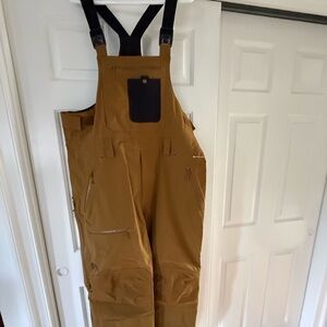 Men's Flylow Baker Bib Pants in Brown XL